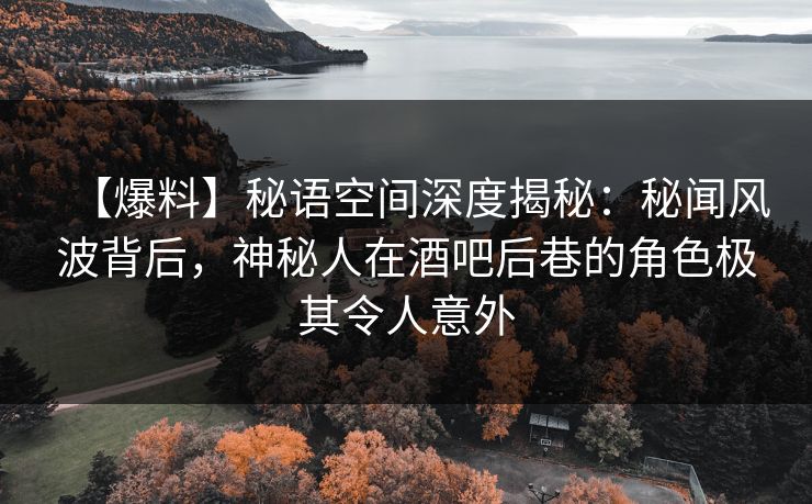 【爆料】秘语空间深度揭秘：秘闻风波背后，神秘人在酒吧后巷的角色极其令人意外