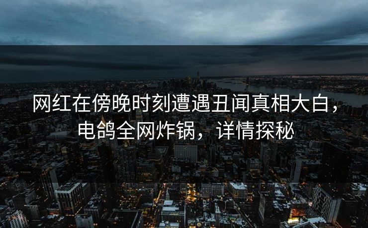 网红在傍晚时刻遭遇丑闻真相大白,电鸽全网炸锅,详情探秘 网红在傍晚时刻遭遇丑闻真相大白,电鸽全网炸锅,详情探秘