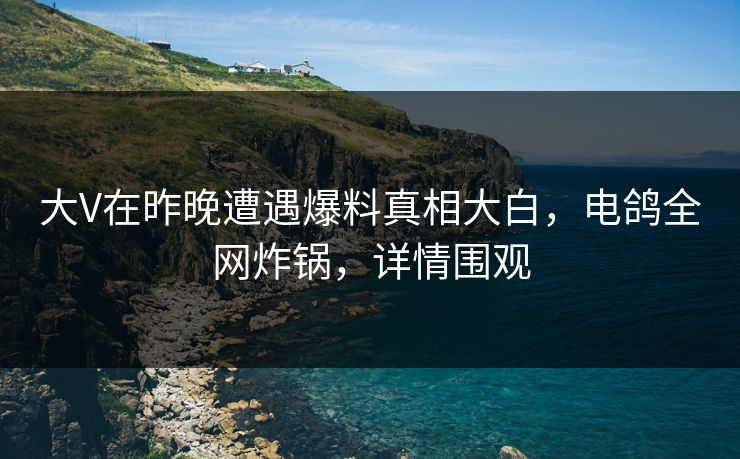 大V在昨晚遭遇爆料真相大白，电鸽全网炸锅，详情围观
