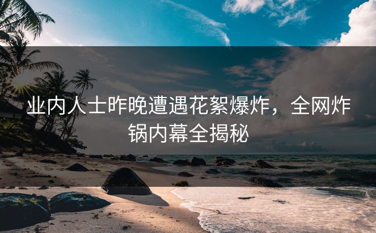 业内人士昨晚遭遇花絮爆炸,全网炸锅内幕全揭秘 业内人士昨晚遭遇花絮爆炸,全网炸锅内幕全揭秘